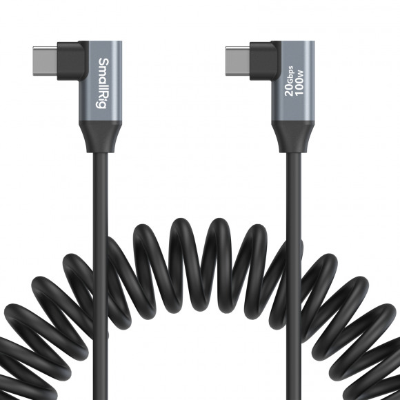 SmallRig 4792 USB-C (Straight) to USB-C (Angled) Coiled Data Cable
