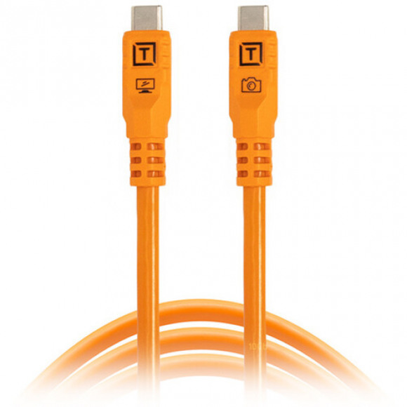 TetherTools TetherPro Optima 10G USB-C 10&apos; (3m) Straight to Straight, High-Visibility Orange