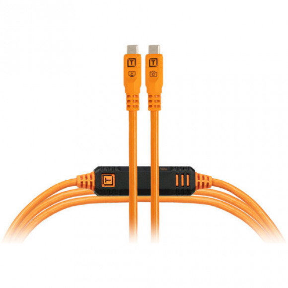 TetherTools TetherPro Optima 10G USB-C 15&apos; (4.6m) Straight to Straight, High-Visibility Orange