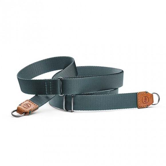 Leica Carrying Strap D-Lux 8 Fabric, Leather Cognac - Petrol - 18568