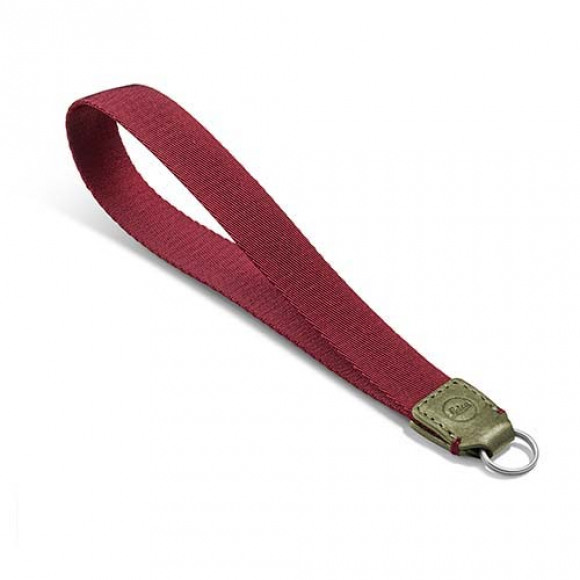 Leica Wrist Strap D-Lux 8 Fabric, Leather Olive - Burgundy - 18572