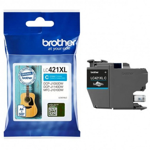 LC421XLC Inktcartridge - BROTHER - 500 pagina's hoog rendement cyaan - voor DCP-J1050DW