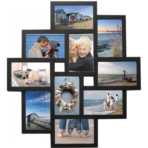 Fotolijst - Henzo - Holiday Gallery - Collagelijst voor 10 foto's - Fotomaat 10x15 cm - Zwart