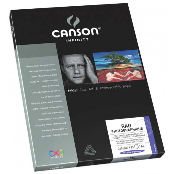 CANSON  RAG PHOTOGRAPHIQUE 210g A3+ 25 vel