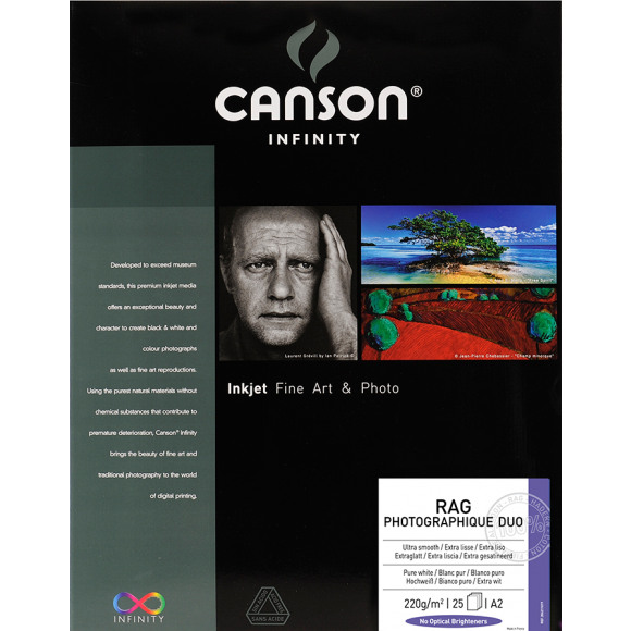 CANSON  RAG PHOTOGRAPHIQUE DUO 220g A2 25 vel