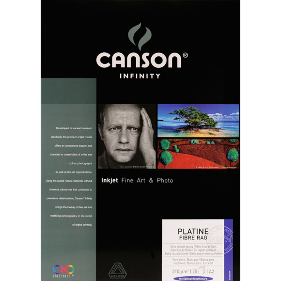 CANSON  PLATINE FIBRE RAG 310g A2 25 vel
