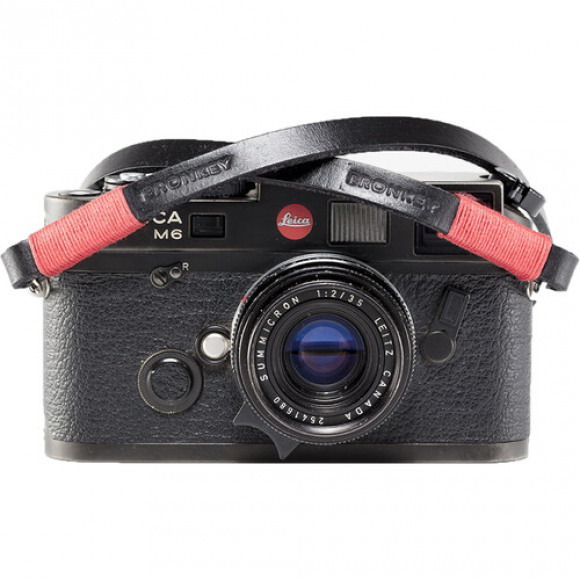 Bronkey Tokyo #101 - Black & Red leather camera strap 95cm