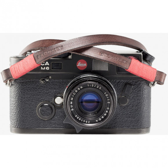 Bronkey Tokyo #102 - Brown & Red leather camera strap 120cm