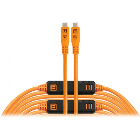 TetherTools TetherPro Optima 10G USB-C 31&apos; (9.4m) Straight to Straight, High-Visibility Orange