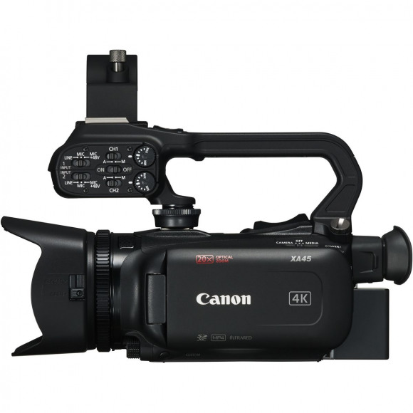 Canon XA XA45. Totaal aantal megapixels: 21,14 MP, Type beeldsensor: CMOS, Omvang optische sensor: 25,4 / 2,3 mm (1 / 2.3"). Optische zoom: 20x, 35 mm cameralens equivalent: 29,3 -