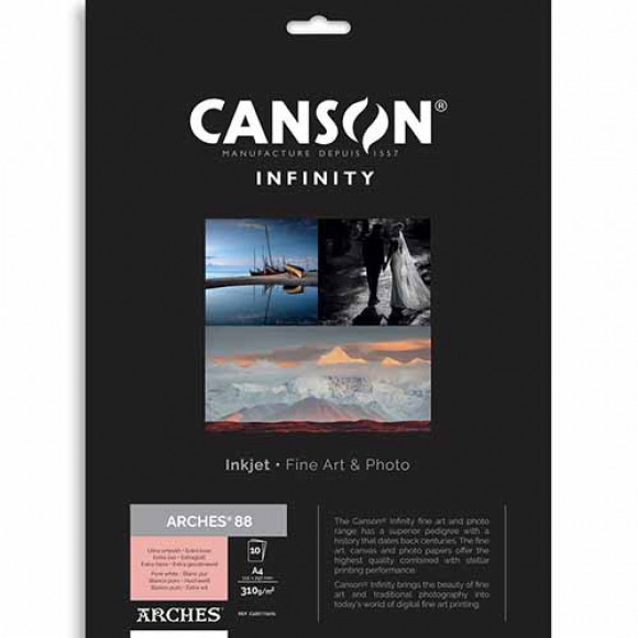 CANSON  Arches 88 A2 25 vel Pure White 310g