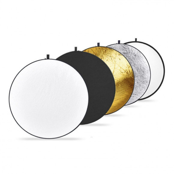 CARUBA  5-in-1 Reflectiescherm Goud, Zilver, Zwart, Wit, Transparant - 107cm
