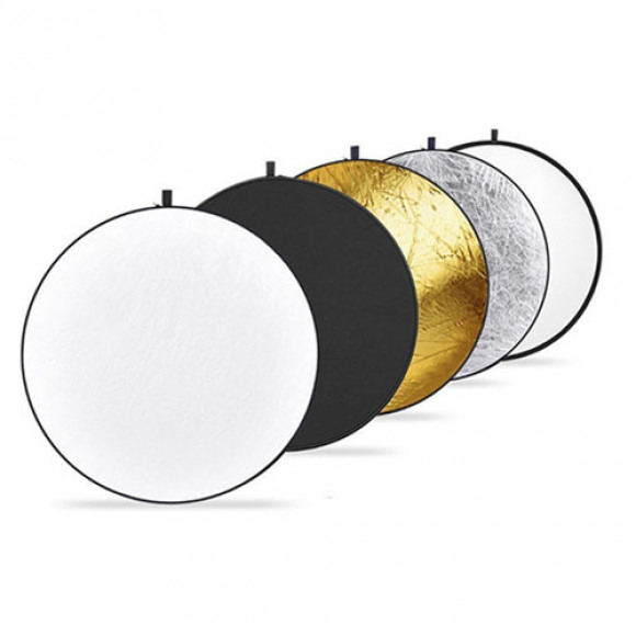 CARUBA Reflectiescherm 5-in-1 Goud, Zilver, Zwart, Wit, Transparant - 30cm
