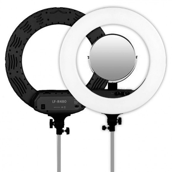 CARUBA  Round Vlogger Ringlamp 18 inch LED set Economy met tas - Black