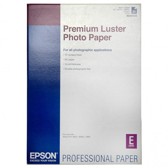 Epson S042123 Premium Luster Photo Paper A2 250 gram 25 Vellen
