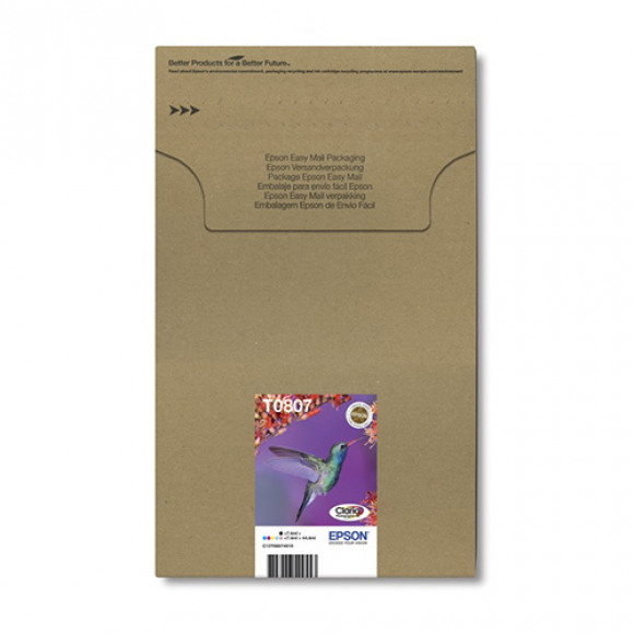 Epson Hummingbird Multipack, zes kleuren T0807 Claria Photographic Ink EasyMail verpakking. Type aanbod: Multi-verpakking, Aantal per verpakking: 1 stuk(s)