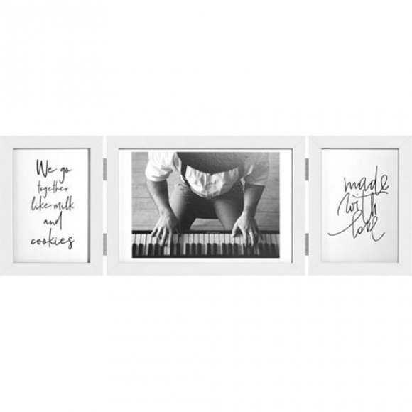 Fotolijst - Henzo - Piano Triple Swing Landscape - Collagelijst voor 3 foto's - Fotomaat 10x15,15x20 cm - Wit