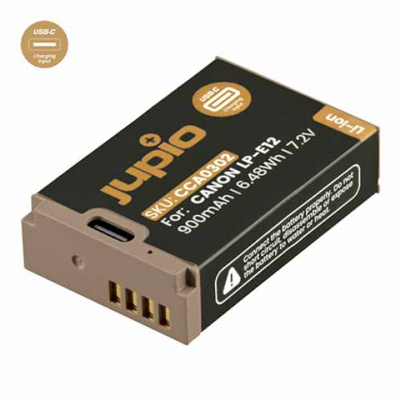 Jupio-LP-E12 *ULTRA C* (USB-C input) 900mAh
