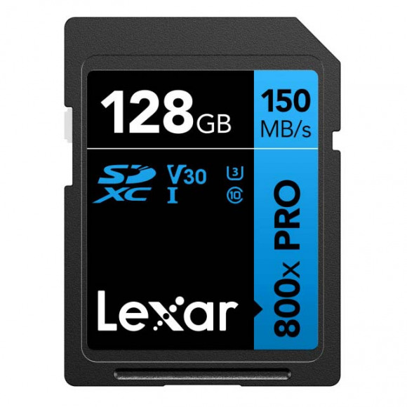 Lexar 128GB SDXC 800x PRO Blue Series UHS-I V30 150MBs