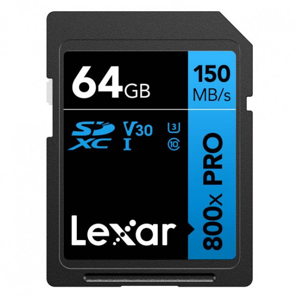 Lexar 64GB SDXC 800x PRO Blue Series UHS-I V30 150 MBs