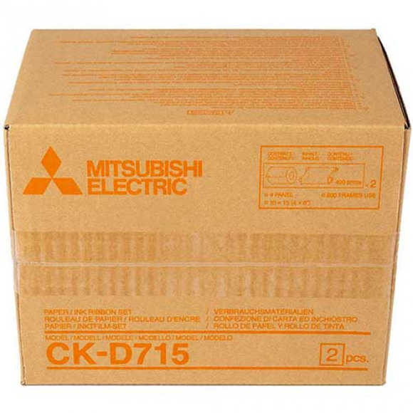 Mitsubishi Electric CK-D715. Kleur van het product: Wit. Media-afmetingen (1 vel): 4" x 6"", Aantal vel per pak: 800 vel, Afmetingen papier: 152 x 102 mm"