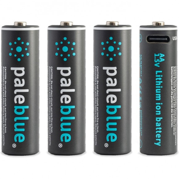 Pale Blue Earth - AA USB-C oplaadbare batterijen (4x) - Lithium - lichter, sneller opladen, hoger vermogen, duurzaam