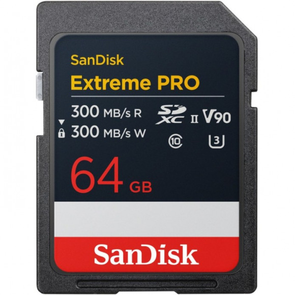 SanDisk 64GB SDXC Extreme Pro 300MB/s V90 UHS-II