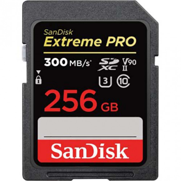 SanDisk Extreme PRO, 256 GB, SDXC, Klasse 10, UHS-II, 300 MB/s, 260 MB/s