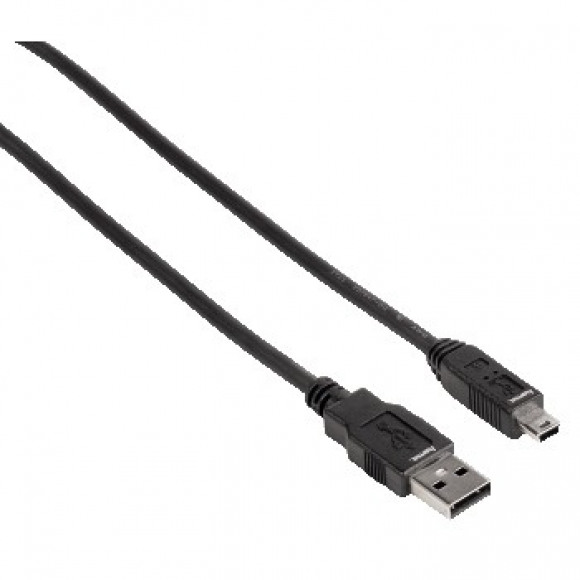 Hama USB-kabel 1,8 m, zwart A-stekker - mini-B-stek. (B5 pin)
