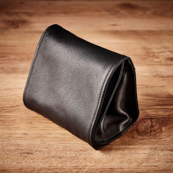 OBERWERTH  Jan Camera waist pouch (toploader) Black Leather