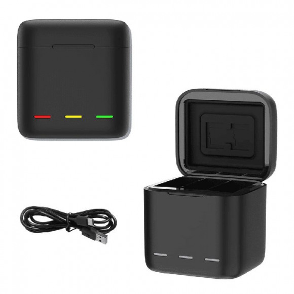 Telesin Oplaadbox voor 3 batterijen - voor GoPro 9 & GoPro 10