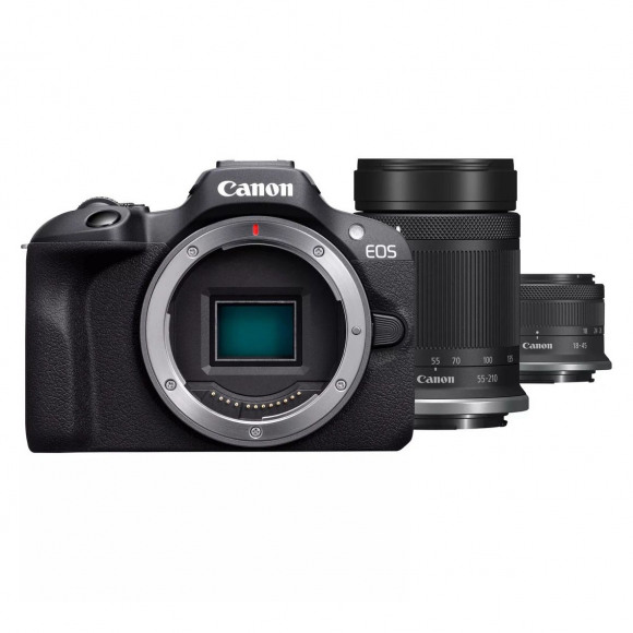 Canon EOS R100 + RF-S 18-45mm f/4.5-6.3 IS STM + RF-S 55-210mm f/5-7.1 IS STM
