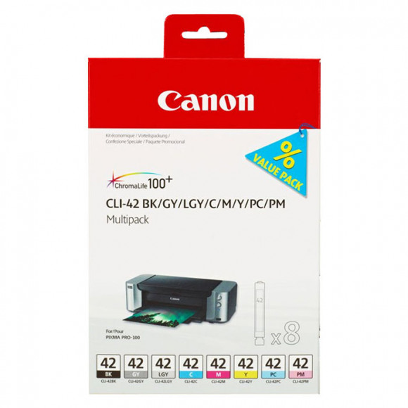 Canon Set inktpatronen CLI-42 (CLI-42 BK/GY/LGY/C/M/Y/P...