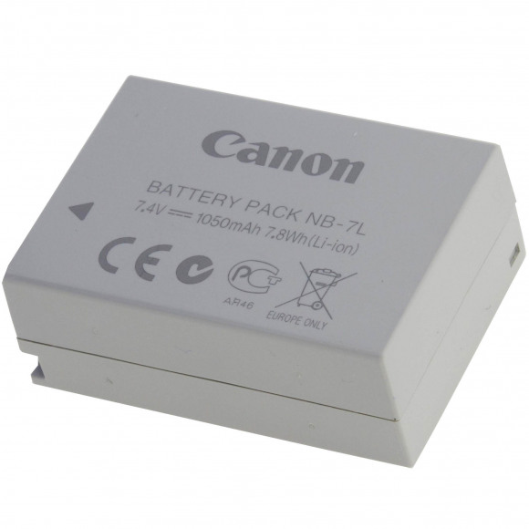 Canon NB-7L. Batterijtechnologie: Lithium-Ion (Li-Ion), Capaciteit van de accu/batterij: 1050 mAh, Bedoeld voor: Camera. Aantal per verpakking: 1 stuk(s)