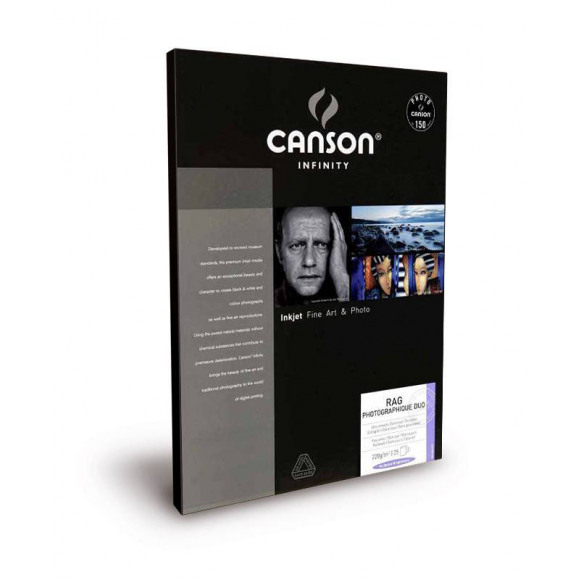 CANSON  RAG PHOTOGRAPHIQUE DUO 220g A3+ 25 vel