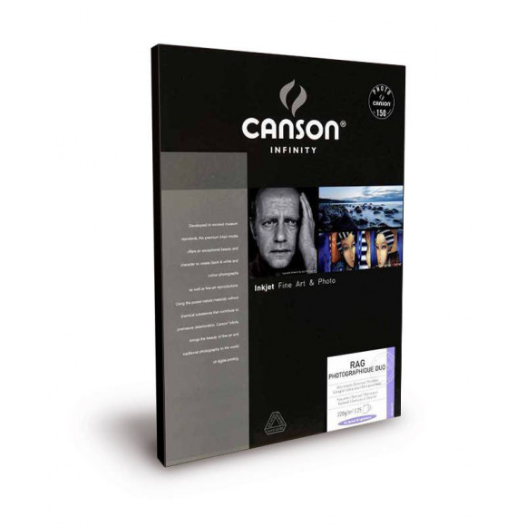 CANSON  RAG PHOTOGRAPHIQUE DUO 220g A3 25 vel