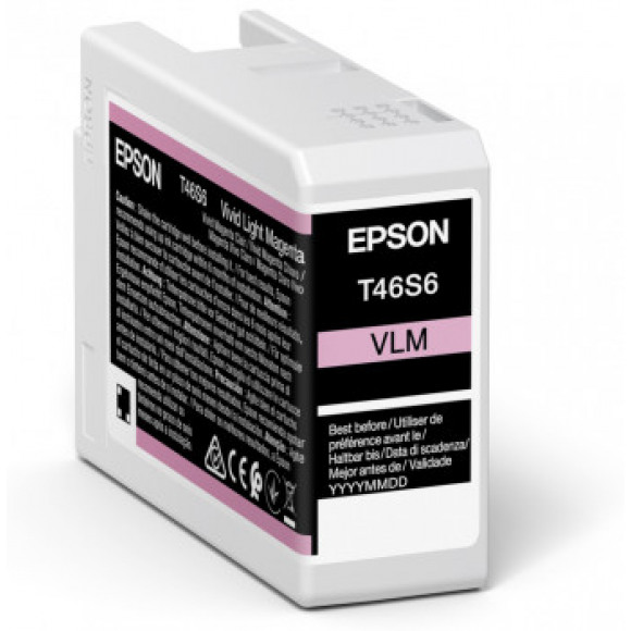 Epson UltraChrome Pro T46S6 - 25 ml - levendig licht magenta - origineel - inkttank - voor SureColor P706, SC-P700