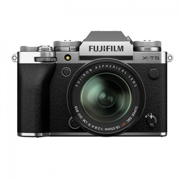 Fujifilm X-T5 systeemcamera Zilver + XF 18-55 f/2.8-4.0 R LM Zwart