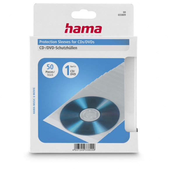 Hama 04733809 CD / DVD Beschermhoezen / Tranparant