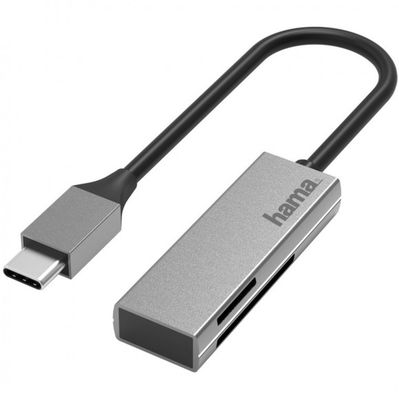 Hama RFID-kaartlezer Hama USB-kaartlezer, USB-C, USB 3.0, SD/microSD aluminium