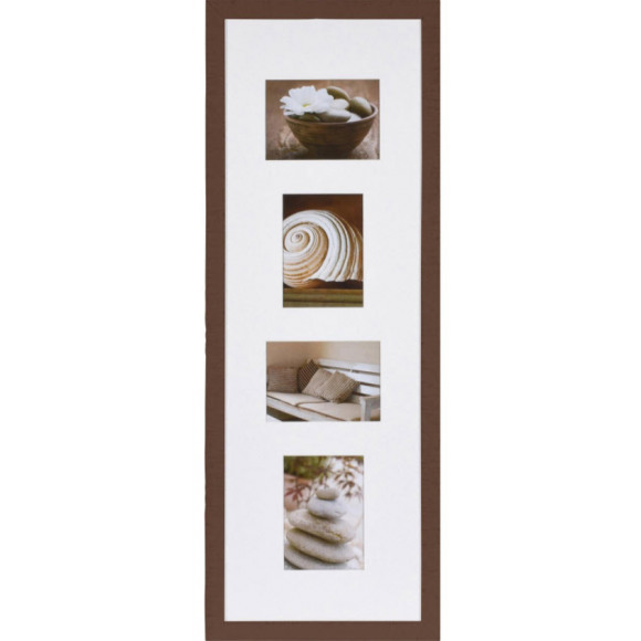 Fotolijst - Henzo - Driftwood Gallery - Collagelijst voor 4 foto's - Fotomaat 13x18 cm - Donkerbruin