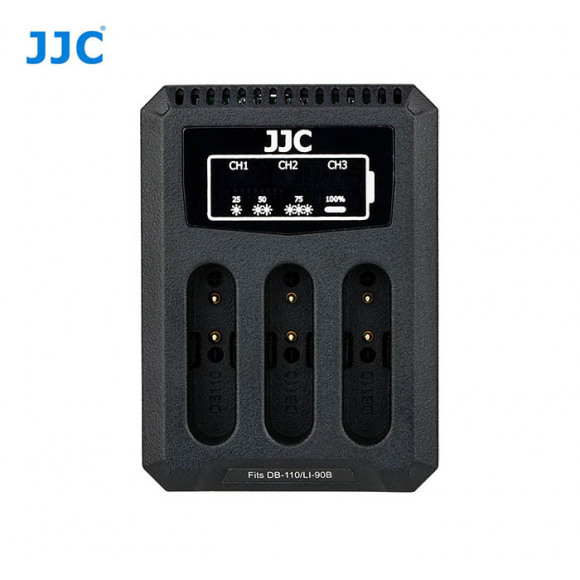 JJC DCH-DB110 USB Dual BatteryCharger (voor Ricoh DB-110/ Olympus LI-90BCanon LP-E8)