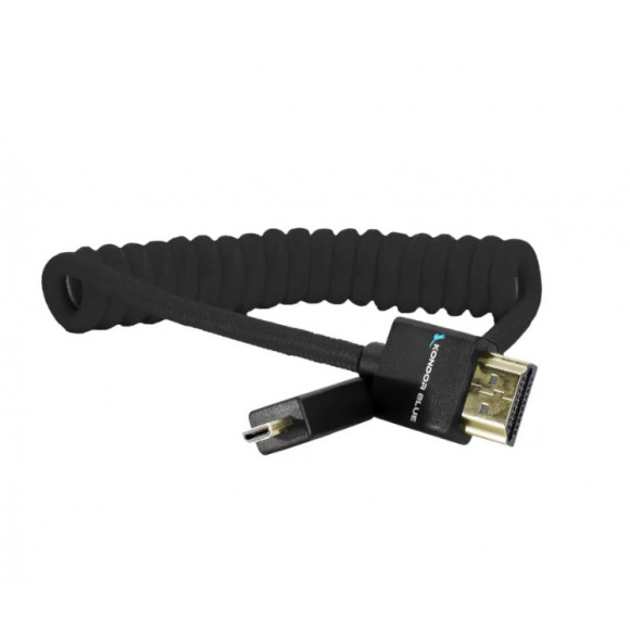 Kondor Blue Coiled Micro HDMI to Full HDMI (12-24) Black