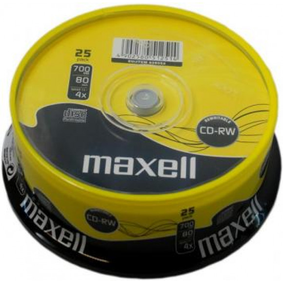 MAXELL  CD-RW 4x speed spindle 25