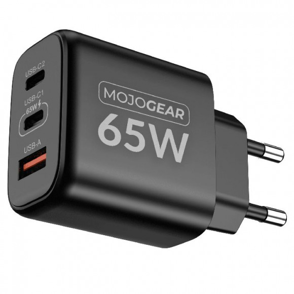 MOJOGEAR CHARGE+ 65W oplader met 3 poorten USB / USB-C