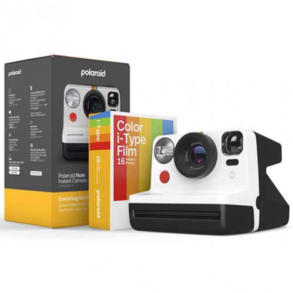 Polaroid Now Generation 2 | Black & White | Everything Box incl. 16 stuks i-Type Color Film | Instant Camera