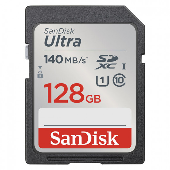 SanDisk 128GB SDXC Ultra 140MB/s geheugenkaart