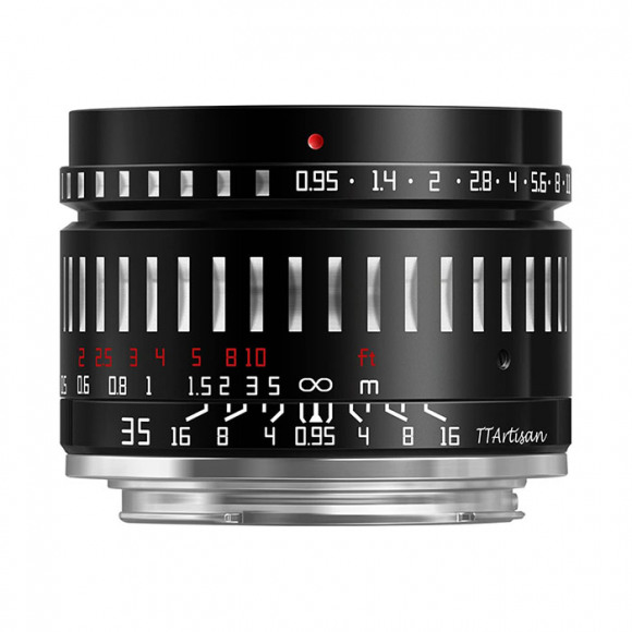 TT Artisan - Cameralens - 35mm F/0.95 APS-C voor Leica/Sigma L-vatting, zwart + zilver