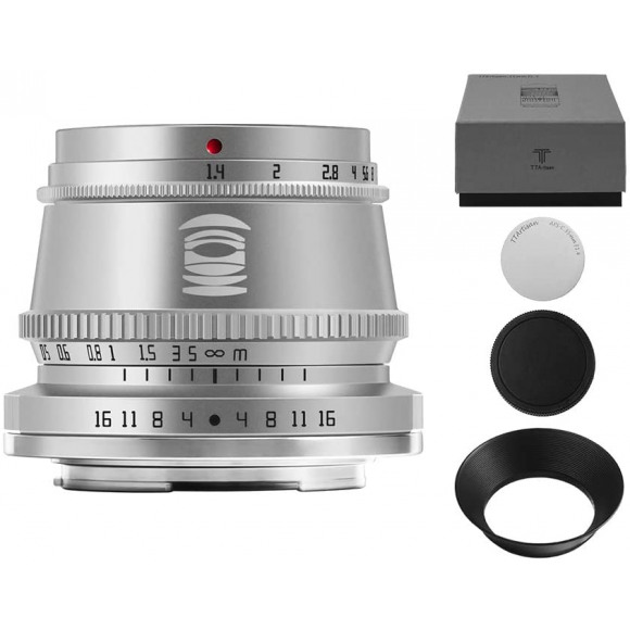 TT Artisan - Cameralens - 35 mm F1.4 APS-C voor Leica/Sigma L-vatting, zilver