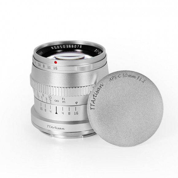 TT Artisan - Cameralens - 50mm F/1.2 APS-C for Fuji X, zilver
